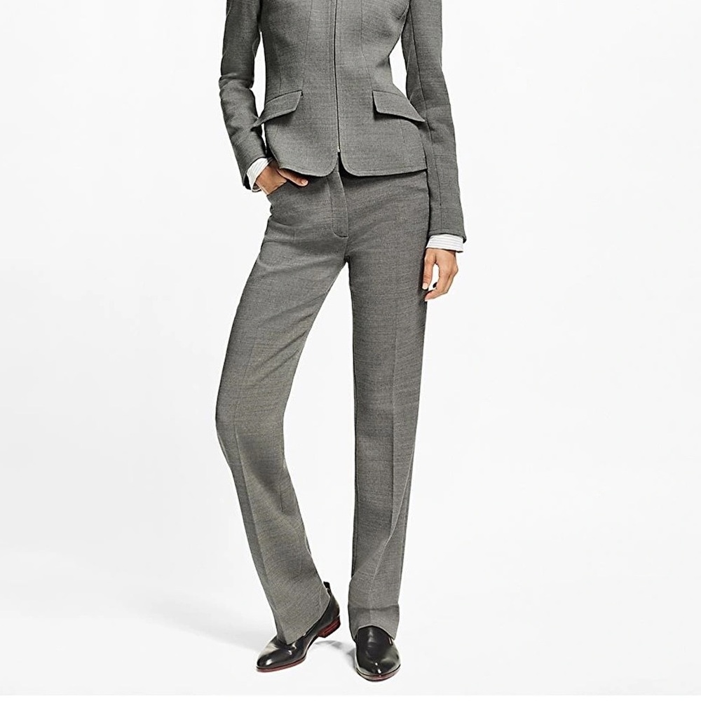 Brooks Brothers Classic Wool Trousers Dress Pants Grey NWT Size 10